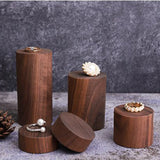 Walnut Wood Jewelry Display Stand Storage Column Props Ring Earring