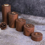Walnut Wood Jewelry Display Stand Storage Column Props Ring Earring