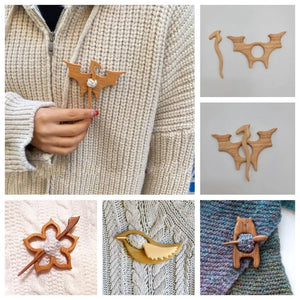 1Pc Wooden Animal Brooch Pin Vintage Decorative DIY Funny Scarf Pin