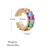 Colorful Rhinestone Clip Earring for Women No Piercing Ear Cuff