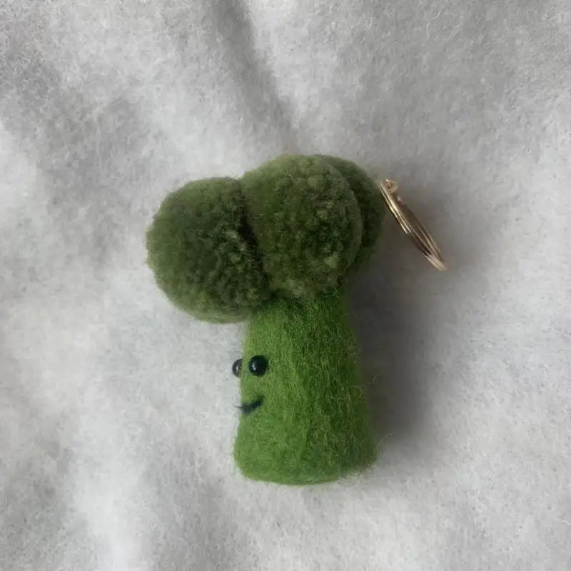Cartoon Broccoli Shape Veggie Pendant Keychain