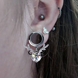 Crystal Deer Horn Pendant Ear Tunnel Plugs Gauges Piercing Expander
