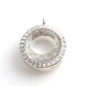 Crystal Round Glass Living Medaillon Picture Floating Locket Charms Pendant