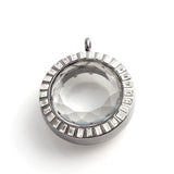Crystal Round Glass Living Medaillon Picture Floating Locket Charms Pendant