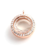 Crystal Round Glass Living Medaillon Picture Floating Locket Charms Pendant