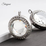 Crystal Round Glass Living Medaillon Picture Floating Locket Charms Pendant
