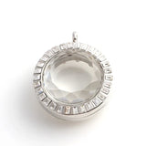 Crystal Round Glass Living Medaillon Picture Floating Locket Charms Pendant