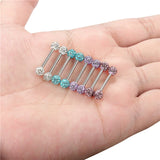 Crystal Zircon Ball Tongue Stud Titanium Steel Piercing