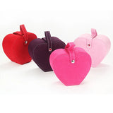 Heart Shaped Velvet Ring Box Foldable Carrying Case