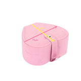 Heart Shaped Velvet Ring Box Foldable Carrying Case