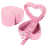 Heart Shaped Velvet Ring Box Foldable Carrying Case