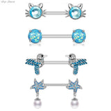 Heart Flower Nipple Shields Stainless Steel Nipple Rings Jewelry
