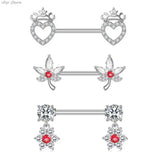 Heart Flower Nipple Shields Stainless Steel Nipple Rings Jewelry