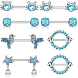 Heart Flower Nipple Shields Stainless Steel Nipple Rings Jewelry
