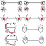 Heart Flower Nipple Shields Stainless Steel Nipple Rings Jewelry