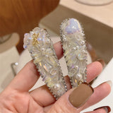 Crystal Rhinestones Hairpin Heart Love Shape Women Hair Clips Pearl Barrettes