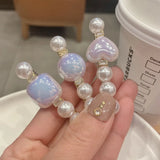 Crystal Rhinestones Hairpin Heart Love Shape Women Hair Clips Pearl Barrettes
