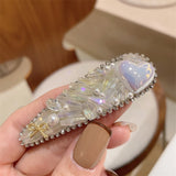Crystal Rhinestones Hairpin Heart Love Shape Women Hair Clips Pearl Barrettes