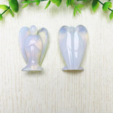 Opal Stone Angel Crystal Pine Carving Reiki Gem Cure Gift