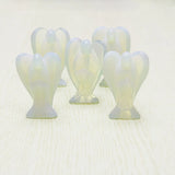 Opal Stone Angel Crystal Pine Carving Reiki Gem Cure Gift