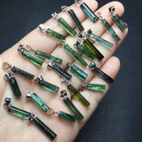 Natural Raw Tourmaline Pendant 925 Silver Crystal Healing Stone Jewelry Gift