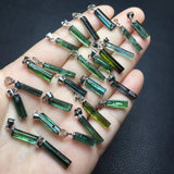 Natural Raw Tourmaline Pendant 925 Silver Crystal Healing Stone Jewelry Gift