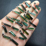 Natural Raw Tourmaline Pendant 925 Silver Crystal Healing Stone Jewelry Gift