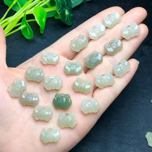 Natural Hetian Jade Nephrite Ruyi Jewelry Making Pendant Bracelet DIY