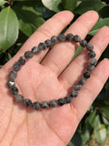 Natural Larvikite Bracelet Faceted Beads Crystal Quartz Healing Stone