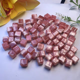 Natural Rhodochrosite Cube DIY Pendant Earring Ring Crystal Reiki Healing Stone