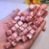 Natural Rhodochrosite Cube DIY Pendant Earring Ring Crystal Reiki Healing Stone