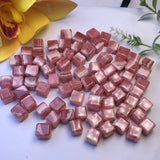 Natural Rhodochrosite Cube DIY Pendant Earring Ring Crystal Reiki Healing Stone