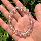 Fengbaowu Quartz Bracelet Round Bead Inclusion Crystal Reiki Healing