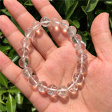 Fengbaowu Quartz Bracelet Round Bead Inclusion Crystal Reiki Healing