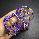 Natural Sunstone Skeletal Crystal Bead Bracelet Reiki Healing Stone