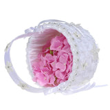 Fabric Lace Handle Flower Girl Basket for Wedding