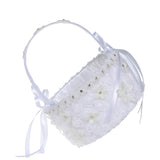 Fabric Lace Handle Flower Girl Basket for Wedding