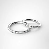 1Pc CZ Gem Seamless Ring Hoop Silver 16G 6-10mm Women Jewelry
