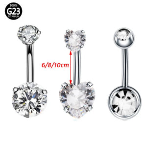 G23 Titanium Crystal Belly Button Piercing Set CZ Navel Ring Bulk