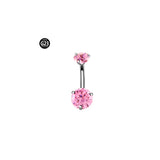 G23 Titanium 6-14mm Crystal Belly Button Piercing Set 14G Heart Belly Pierci