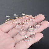Titanium CZ Nose Ring Body Clip Hoop 16G