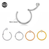 G23 Titanium Captive Bead Clicker Ring Gem Hinged Segment Ring 16G