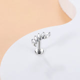 Titanium Ear Piercing Ring CZ Labret Lip Bar Cartilage Earring Nail