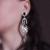Geometry Pendant Stainless Steel Ear Tunnel Plugs Gauges Flesh Piercing