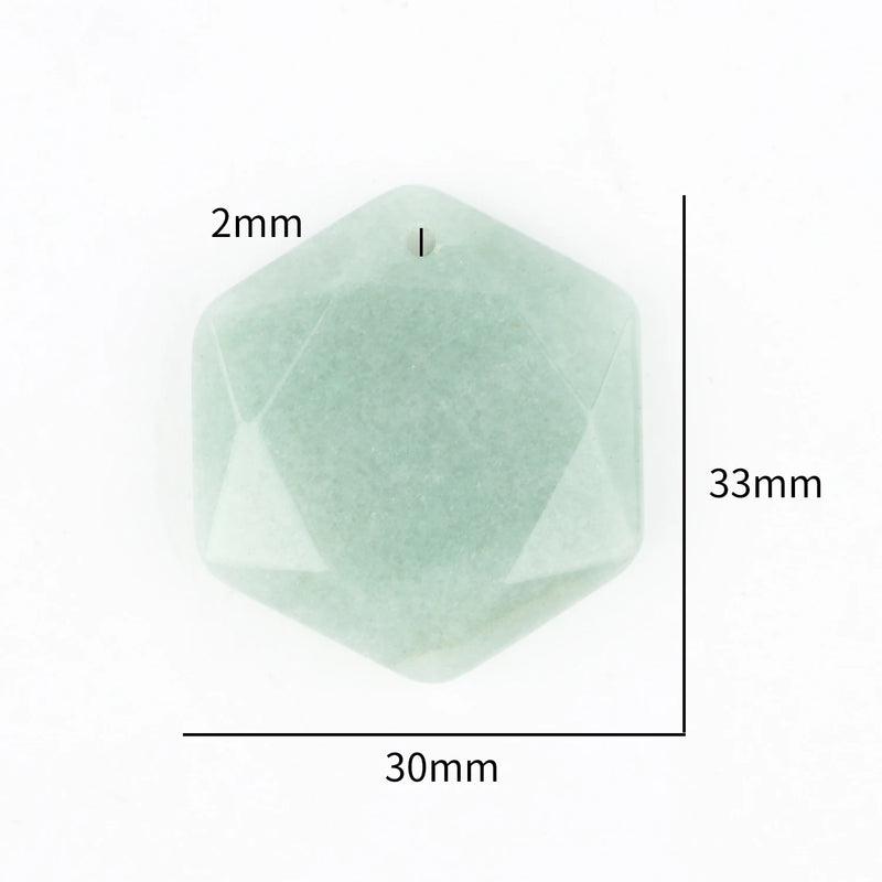 1Pc Green Aventurine Gem Stone Pendant Bead DIY Necklace Bracelet Earrings