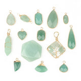 1Pc Green Aventurine Gem Stone Pendant Bead DIY Necklace Bracelet Earrings