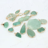 1Pc Green Aventurine Gem Stone Pendant Bead DIY Necklace Bracelet Earrings
