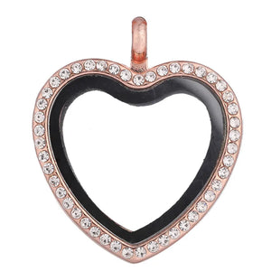 Heart Love Glass Memory Floating Locket Pendant For Women