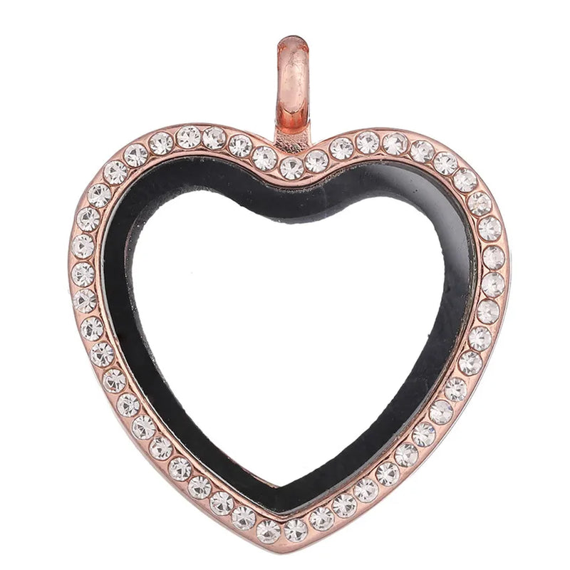 Heart Love Glass Memory Floating Locket Pendant For Women