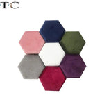 Hexagon Velvet Jewelry Box Double Ring Storage Woman Gift Necklace Case